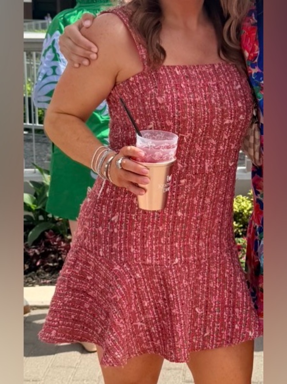 Pink Tweed Mini Dress - Picture 6 of 6